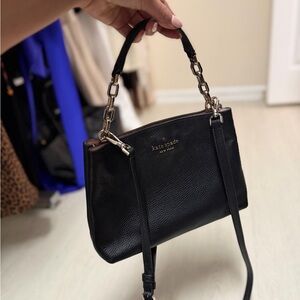 Kate Spade Black Crossbody Bag with Gold Chain